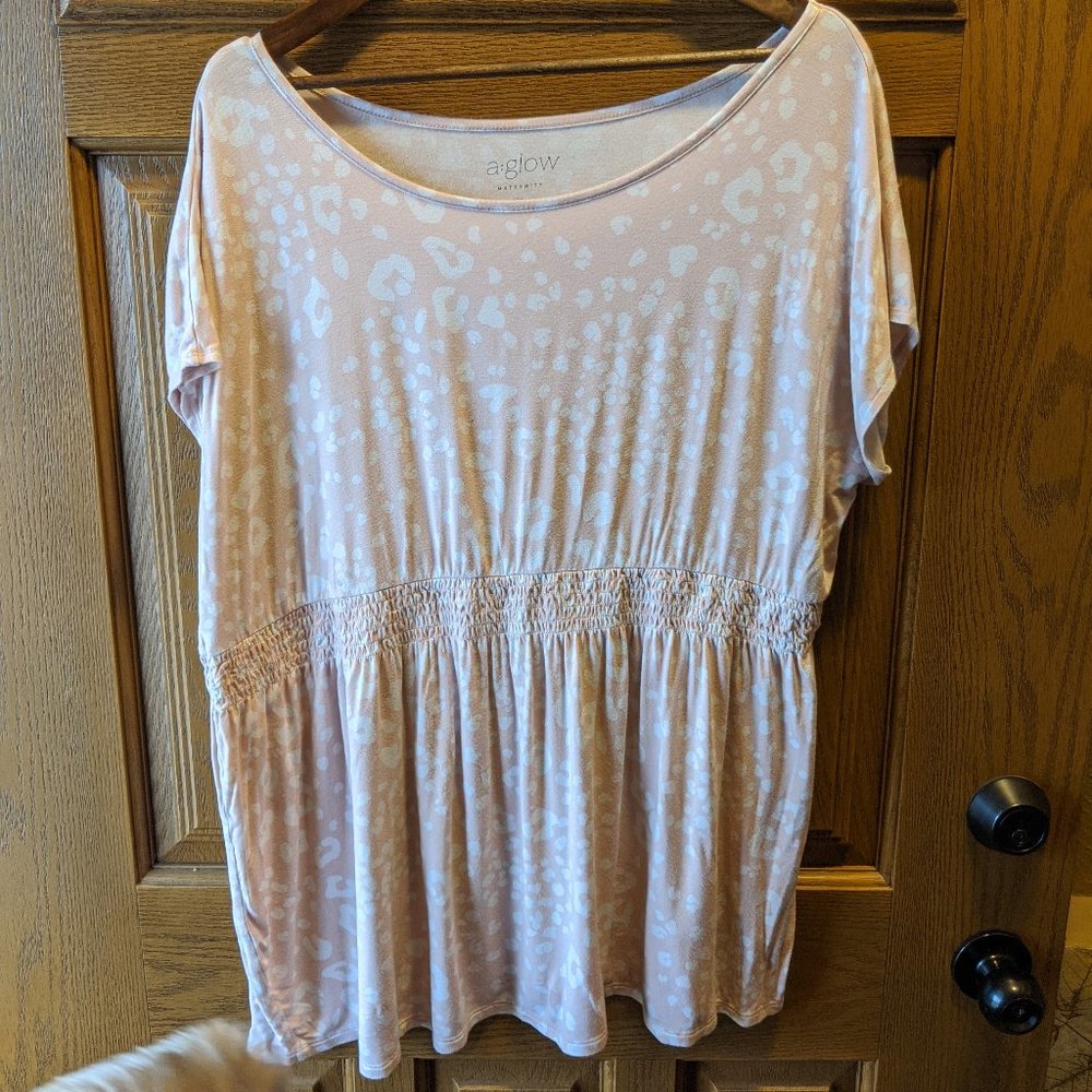 Maternity Baby Pink cheetah print top